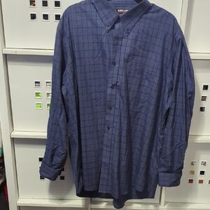 Kirkland Signature Navy Plaid Button Down Shirt